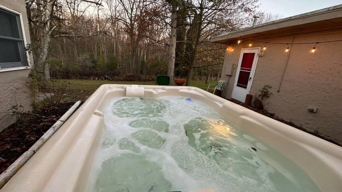 East Lansing Apartment | Vintage-modern apartment with hot tub!