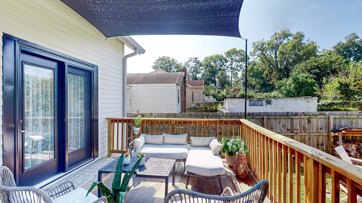 North Nashville House | Vintage-styled home with enclosed yard, fireplace, & bohemian fixtures - dogs ok
