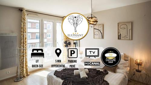 Troyes Apartment | Voltaire Elephant Suite - 5 min Hypercentre - Parking Privé