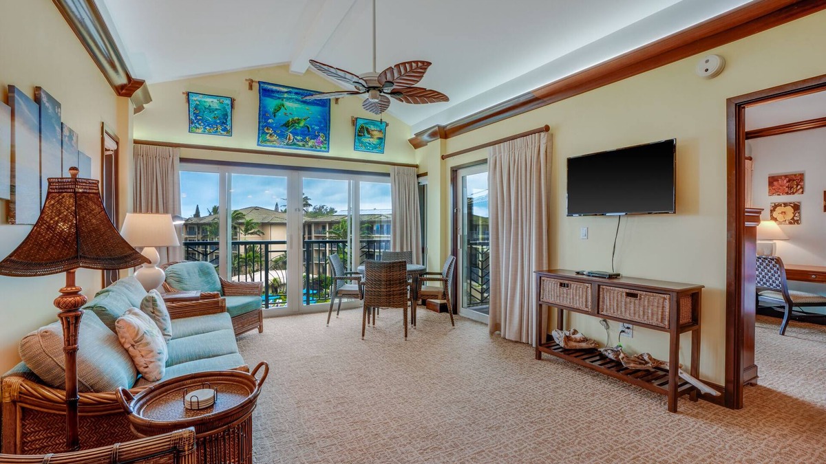 Wailua Condo | Waipouli Beach Resort C402 Top Floor 2 Bedroom Ocean & Pool View Suite with AC!