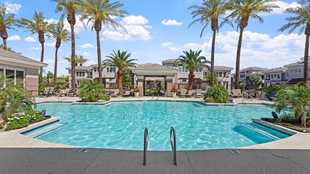 Kierland Apartment | Wake up in style at this modern 2BR, 2BA Scottsdale condo featuring a private patio, heated pool, jacuzzi, and fitness center. Enjoy gated walking paths to Kierland Golf Course and the Westin, plus easy access to dining, shopping, and entertainment.