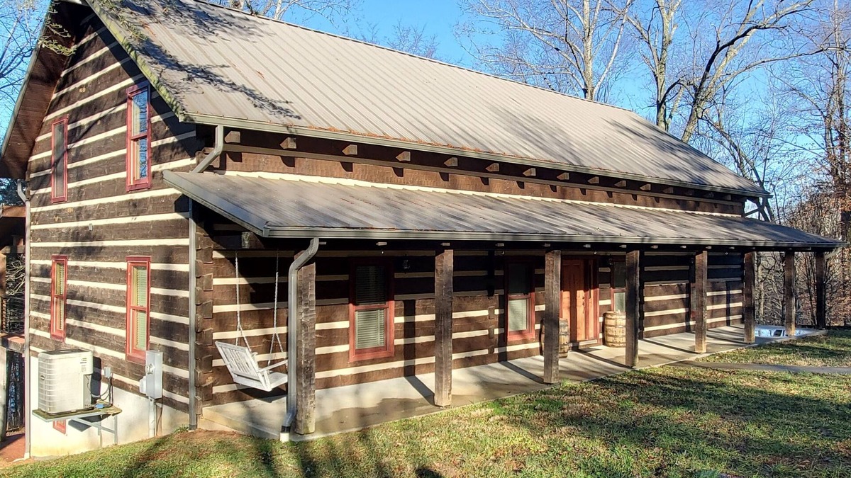 Bronston Cabin | Walk to the water log cabin, access to dock, hot tub, fire pit, grill, spacious
