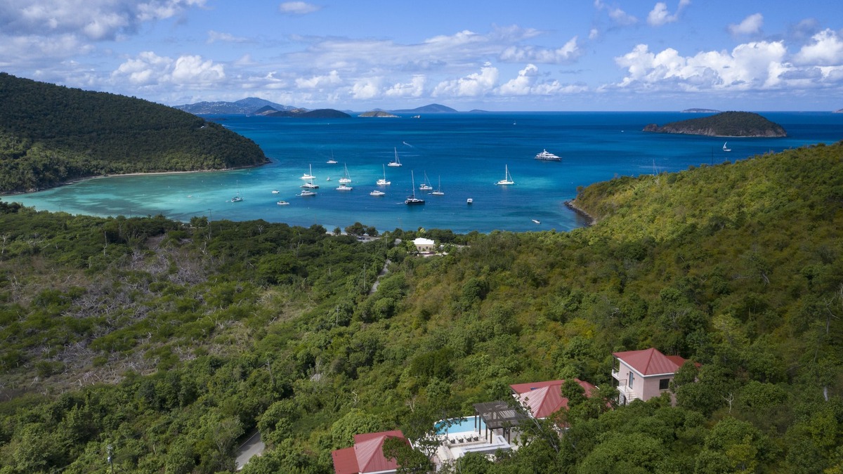 Maho Bay Quarter House | Walk to world famous Maho Bay! Privacy, views, pool, 4 equal king size bedrooms.