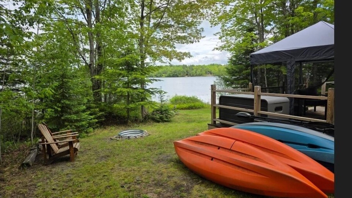 Mariaville Cottage | Waterfront home on Graham Lake with kayaks, bikes, firepit & fireplace