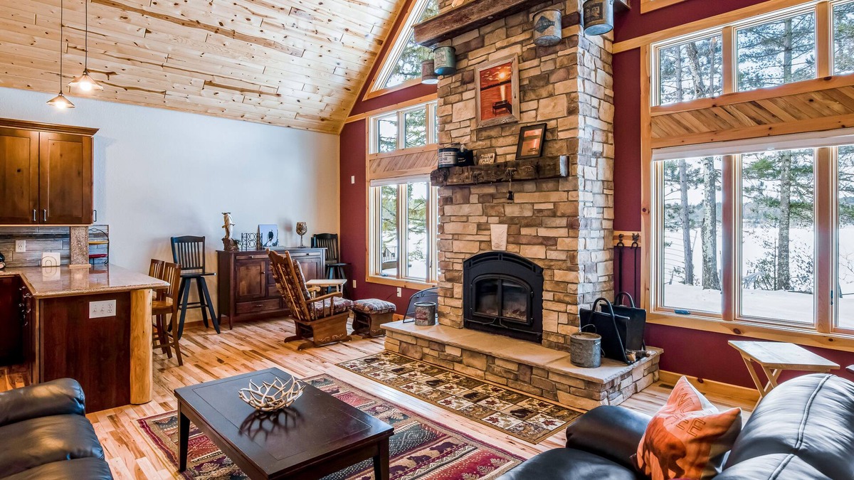 Lac du Flambeau House | Waterfront home with WiFi, central AC, dock access, and washer/dryer