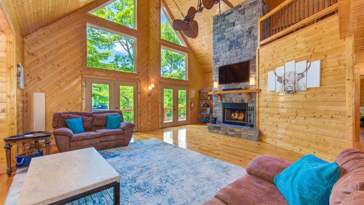 Maynardville House | Waterfront home with game room, theater, deck, dock & fireplace