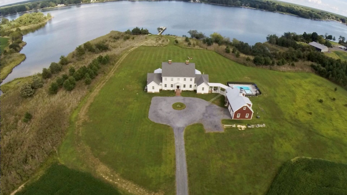 Wittman House | Waterfront Oyster Farmhouse Built 2018 with Pool/Fence and Dock-23 private acres