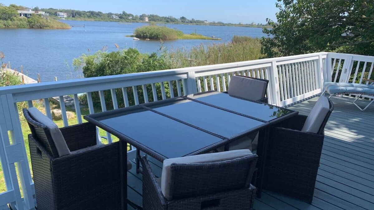 Green Hill House | Waterfront Salt Pond House, water view and dock