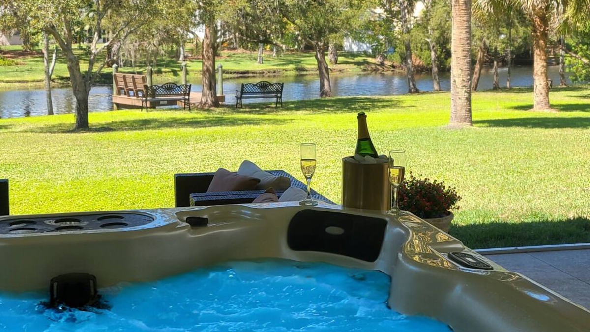 Indian Trails House | Waterfront with Dock on Private Half-acre with Hot tub and Pool