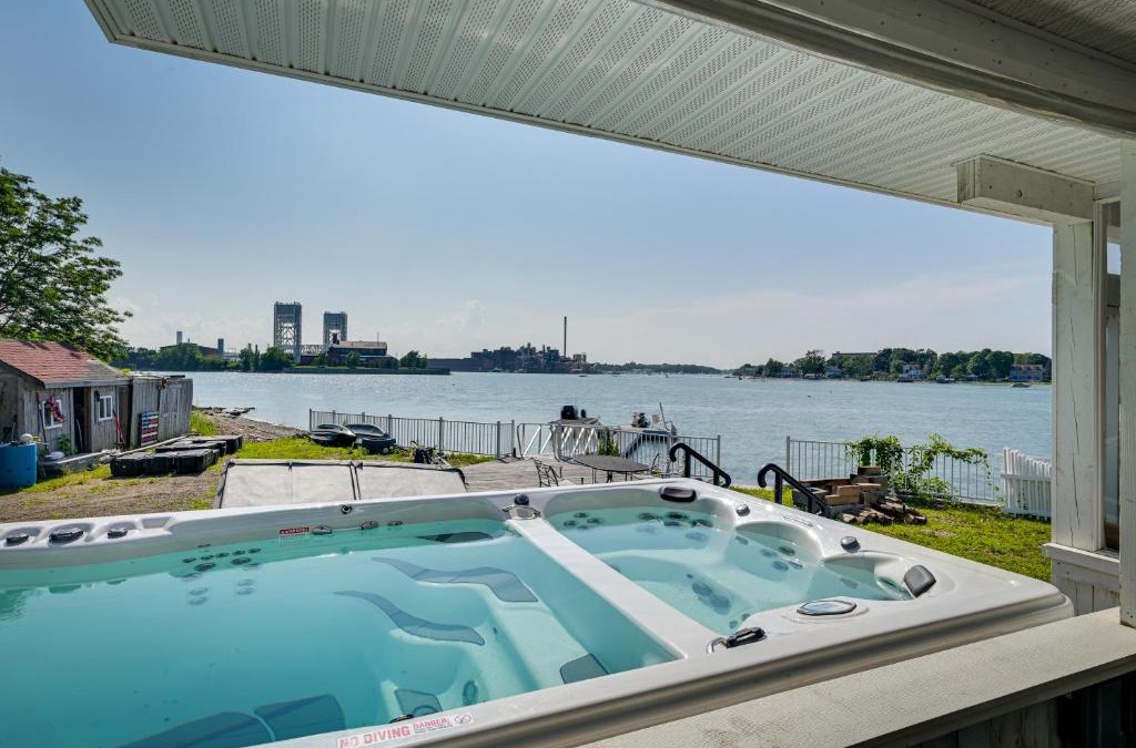 North Weymouth House | Weymouth Waterfront Getaway with Swim Spa and Hot Tub