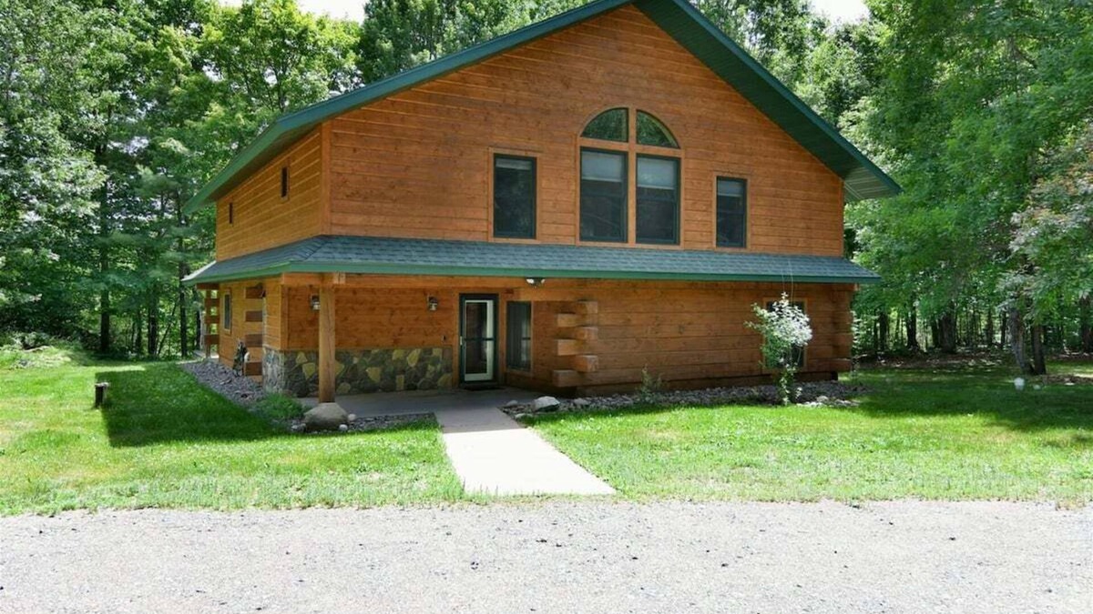 Iron River Cabin | Whispering Waters Lodge with Waterfall, Pond and Trails on Property in Delta, WI