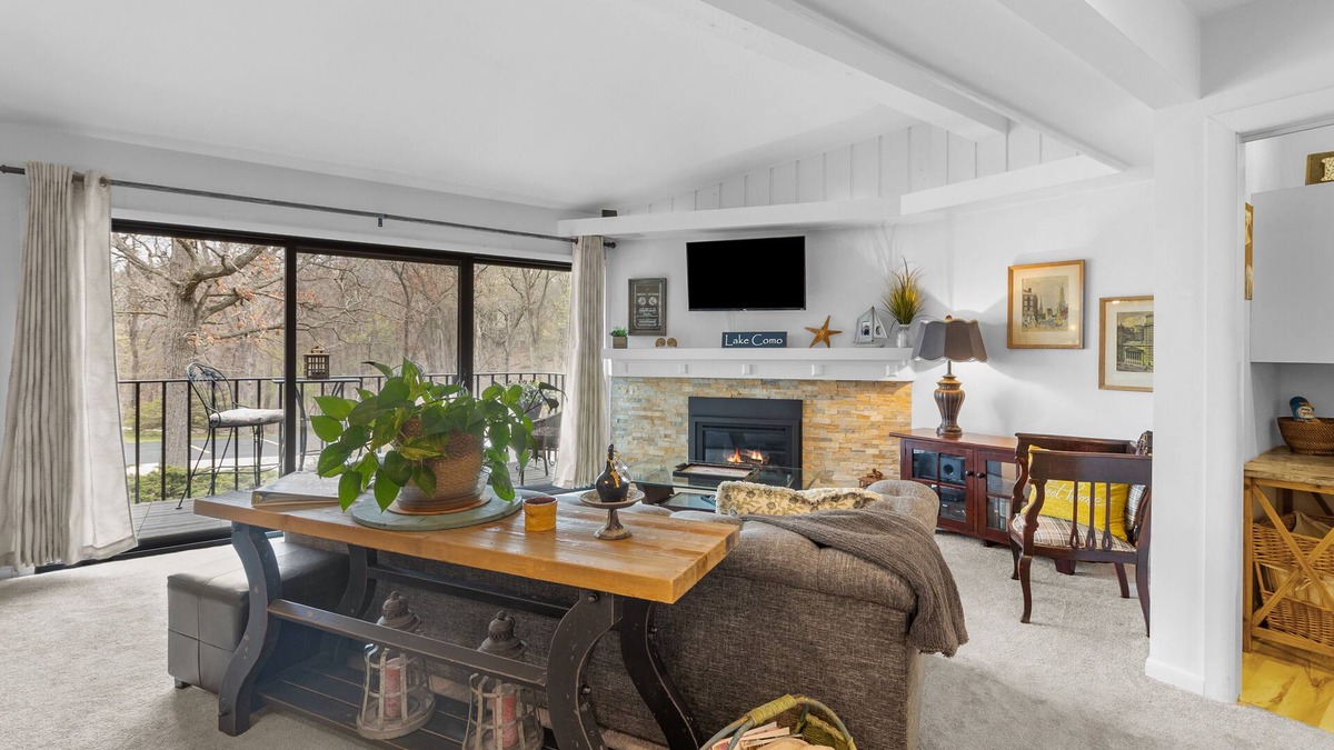 Lake Geneva Condo | Winter getaway with cozy fireplace in this Elegant Lake Geneva condo
