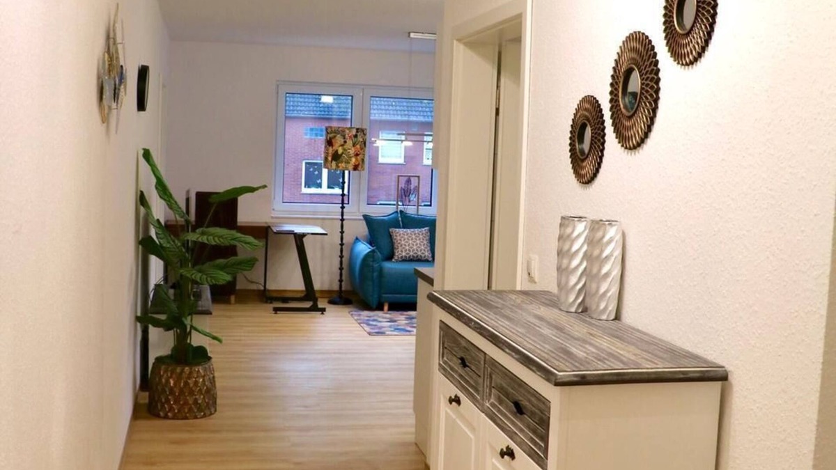 Meppen Apartment | Wohnzim, Schlafzim, Badzim, Küche und Balkon, Smart TV Free Wifiparkingcoffee