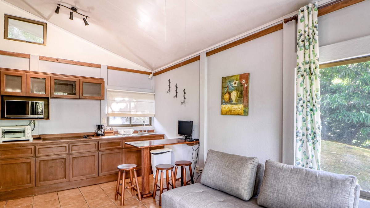 Santa Eulalia Cabin | Wonderful ground-level cabin with gardens, terrace, and shared pool!