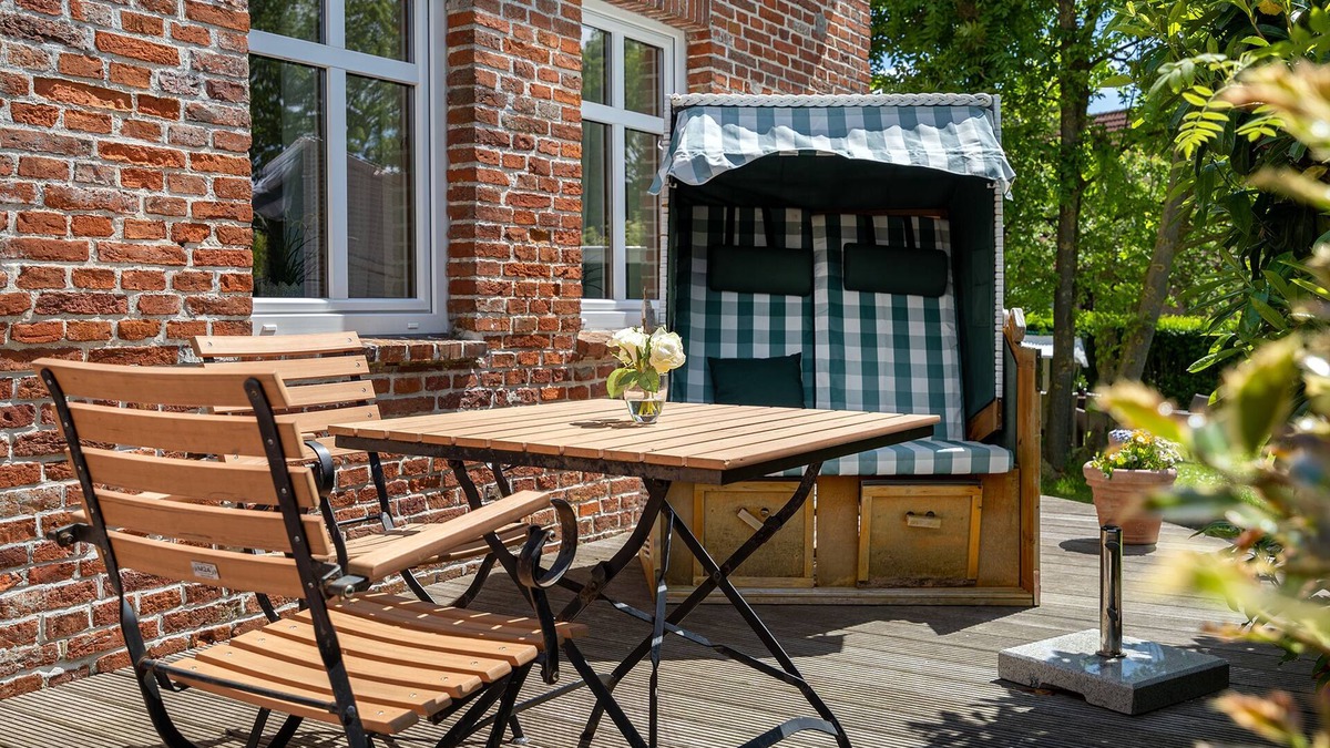 Altharlingersiel Apartment | Wonderful Gulfhof:45sqm apartment Lütt Stuuv for 3 persons, terrace & garden