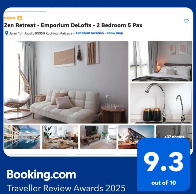 Kuching Apartment | Zen Retreat - Emporium DeLofts - 2 Bedroom 5 Pax