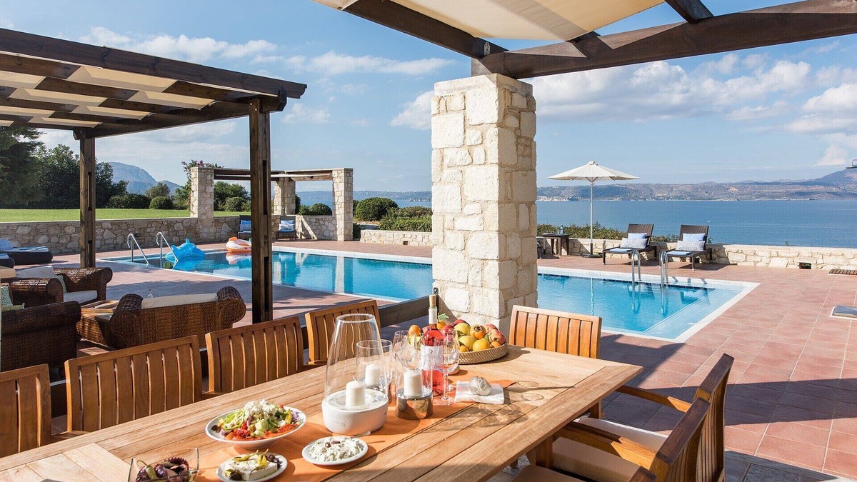 Plaka Villa | ZOE, beautiful sea views, private pool, huge lawn, very near the sea.