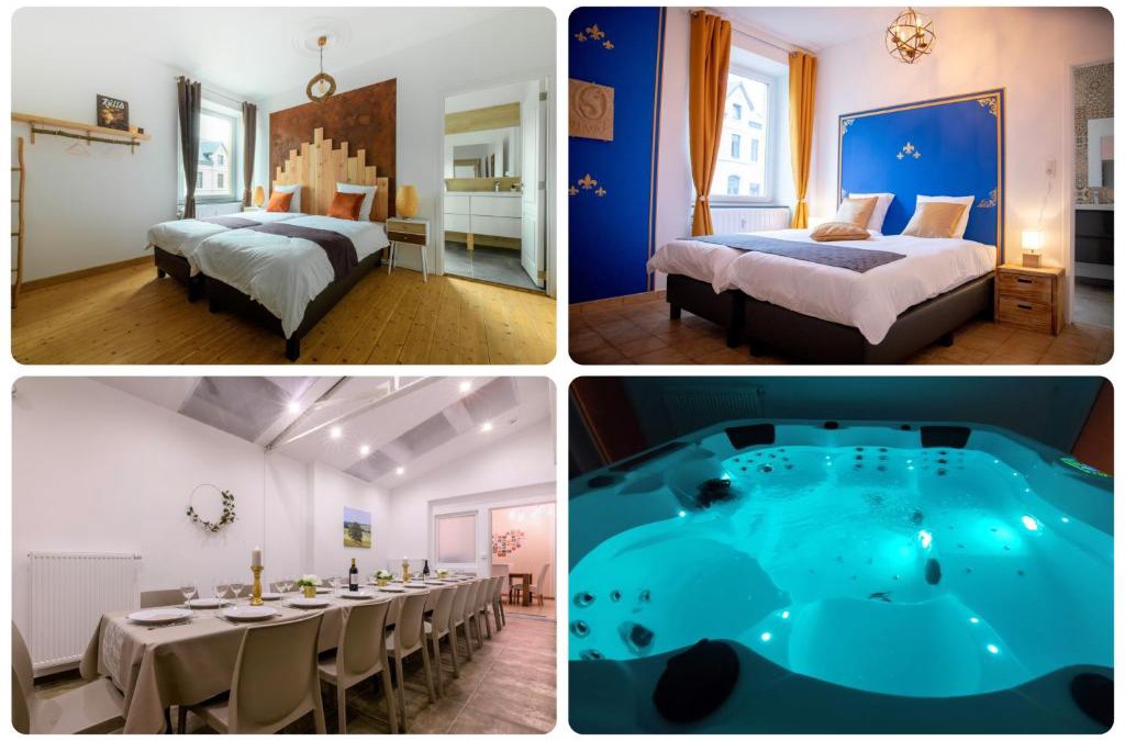 Tintigny House | Zythogite, 23 personnes, 9 chambres, 6 salles de bain, bbq, jacuzzi, jardin, billard
