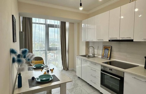 Almaty House | Уютные апартаменты с видом на горы в центре города, с оборудованной кухней.