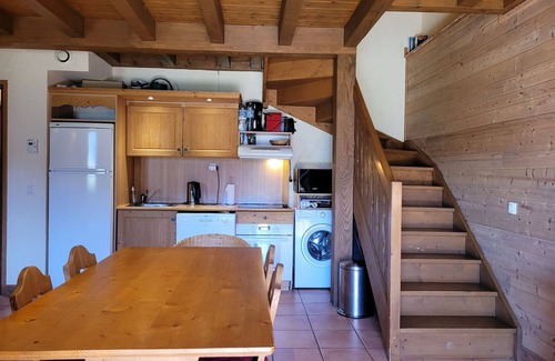 Pra Loup Ski Chalet | 1/2 chalet for 6, 2 bedrooms, fireplace, south terrace and mountain views
