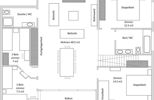 Sins Apartment | 120 m² Apartment ∙ 4 bedrooms ∙ 11 guests
