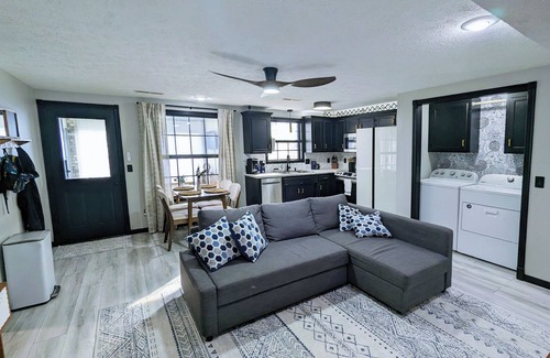 Brookline Station Apartment | 1BR/1BA Walk-Out Basement W/Hot Tub Pet Friendly