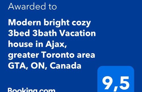 Ajax Apartment | 3-Bed 3-Bath Cozy Vacation House in Ajax, Greater Toronto Area, ON, Canada