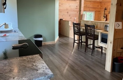 Notre-Dame-Des-Bois Cabin | A cozy rustic mountain side cabin with a small river on the property.