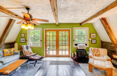 Becket House | A-Frame Cabin with Furnished Deck in Becket!