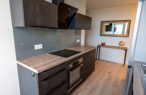Bron Apartment | Air-conditioned suite with king-size bed & private parking near Eurexpo and CHU