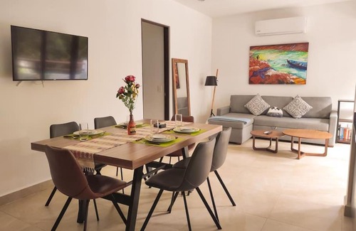 Akumal Apartment | Aku-Chic Newly furbished condo Jungle pool