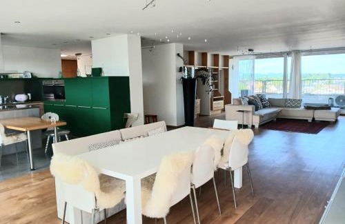 Freilassing Apartment | Allein 250qm im letzten Stock, Ausblick & Sauna, bei Salzburg