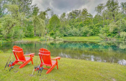 Manchester Apartment | Ambient Manchester Village Abode with Deck and Pond!