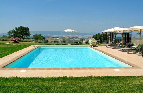 Gambassi Terme Villa | Apartment in villa with A/C, WIFI, pool, TV, terrace, panoramic view, close to San Gimignano