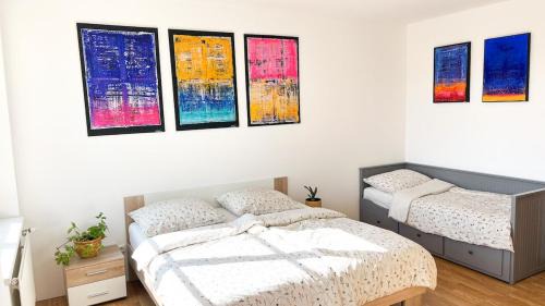 Ceske Budejovice Apartment | ART room with rooftop prosecco picnic or breakfast