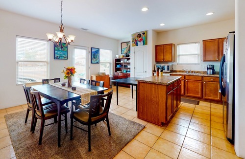 Santa Fe House | Artist's retreat with two living area, large patio, and private hot tub