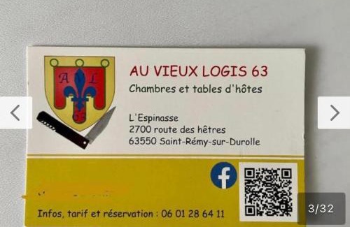 Saint-Remy-Sur-Durolle Bed & Breakfast | Au Vieux Logis 63