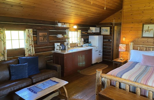 Polson Cabin | Authentic Montana Log Studio Cabin Overlooking Flathead Lake