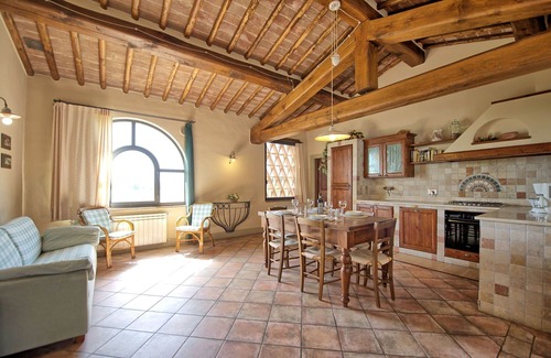 San Pietro in Bossolo Apartment | Beautiful apartment with pool, A/C, WIFI, panoramic view and parking, close to Greve In Chianti
