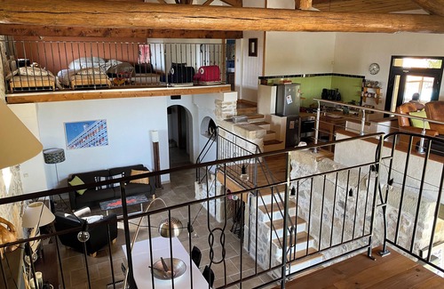 Montmirat House | Beautiful stone mas swimming pool south of France air conditioned with large shaded terrace