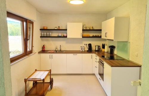 Darstein House | birds-nest Ferienhaus Balkon Waldblick Kamin