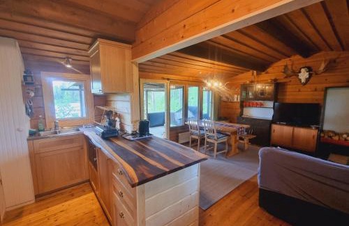 Auktsjaur House | Blockhaus am See
