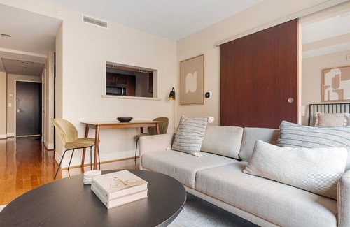 George Washington University Apartment | Bright Foggy Bottom 1BR w/W/D, Pool & Gym, nr Georgetown, by Blueground