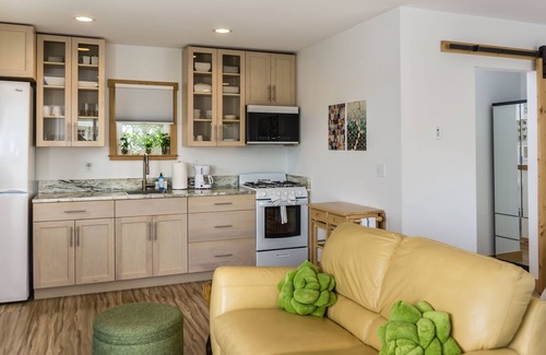 Anacortes Apartment | Bright & private studio guesthouse with full kitchen and fireplace