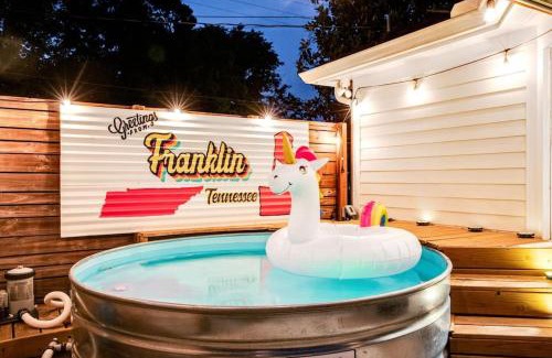 Franklin House | Brookwood Getaway Stock Tank Pool Outdoor Theater