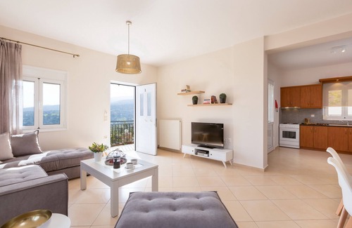 Agia Triada Villa | Captivating Villa w/pool, Ping Pong Table, Childrens Play Area and Sea Views