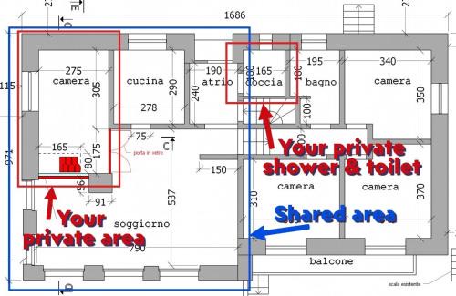 Minusio House | Casa celeste, stanza in appartamento condiviso