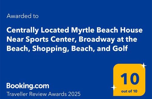 Myrtle Beach House | Centrally Located Myrtle Beach House Near Sports Center, Broadway at the Beach, Shopping, Beach, and Golf
