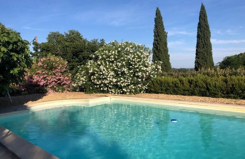 Serviers-et-Labaume Villa | Charming Village House,Uzès 5 Km, Pool, Walled Gardens, Views, 2 bedrooms