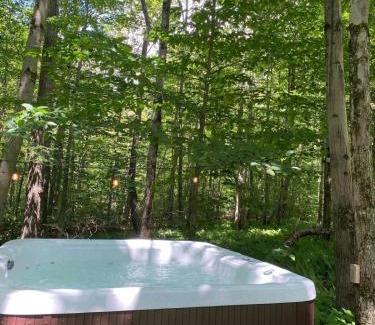 Roscoe House | Chic Cabin with Hot Tub and Fire Pit